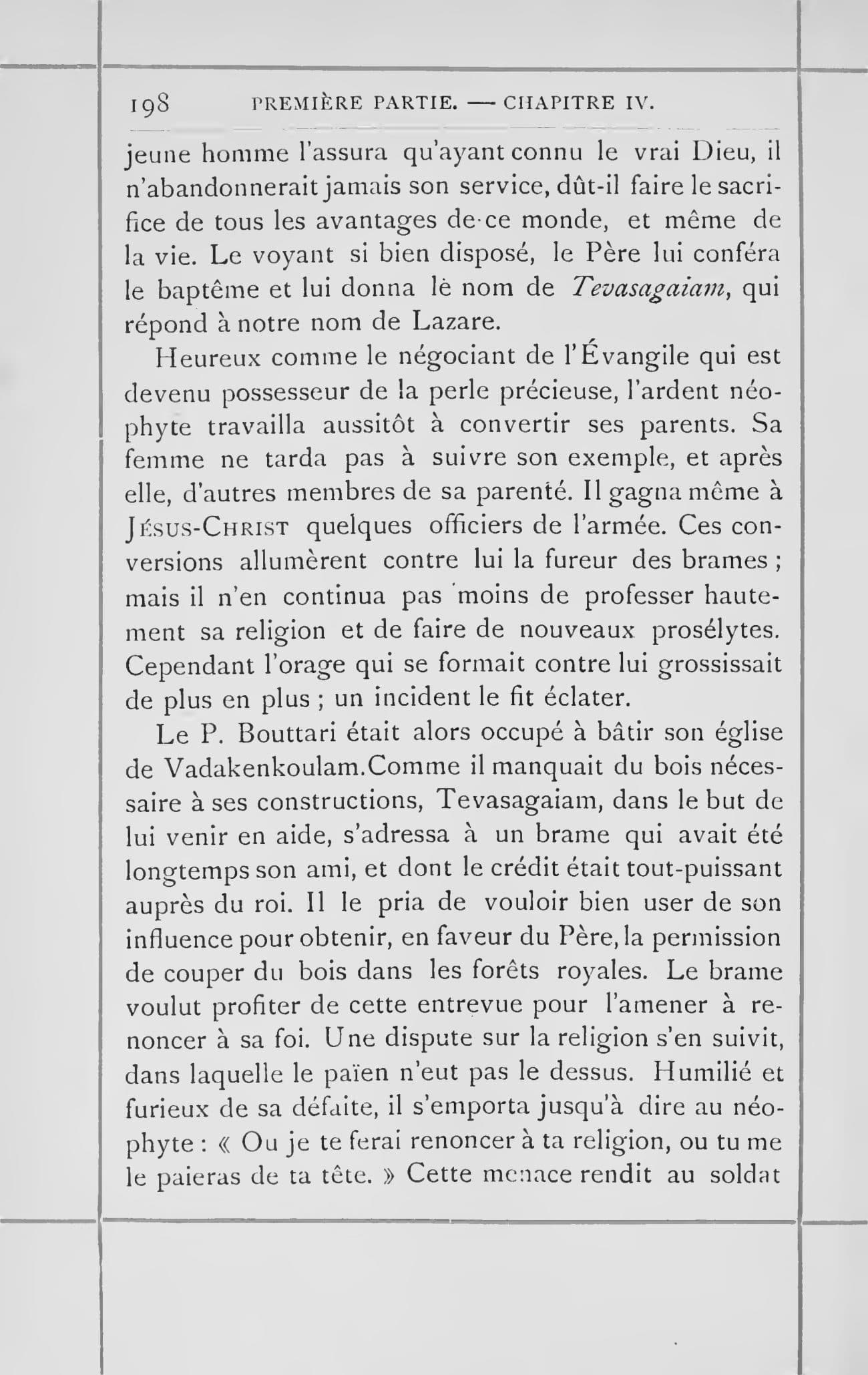 The printed page 198 of Le Maduré : l'ancienne et la nouvelle mission, photographed from the book