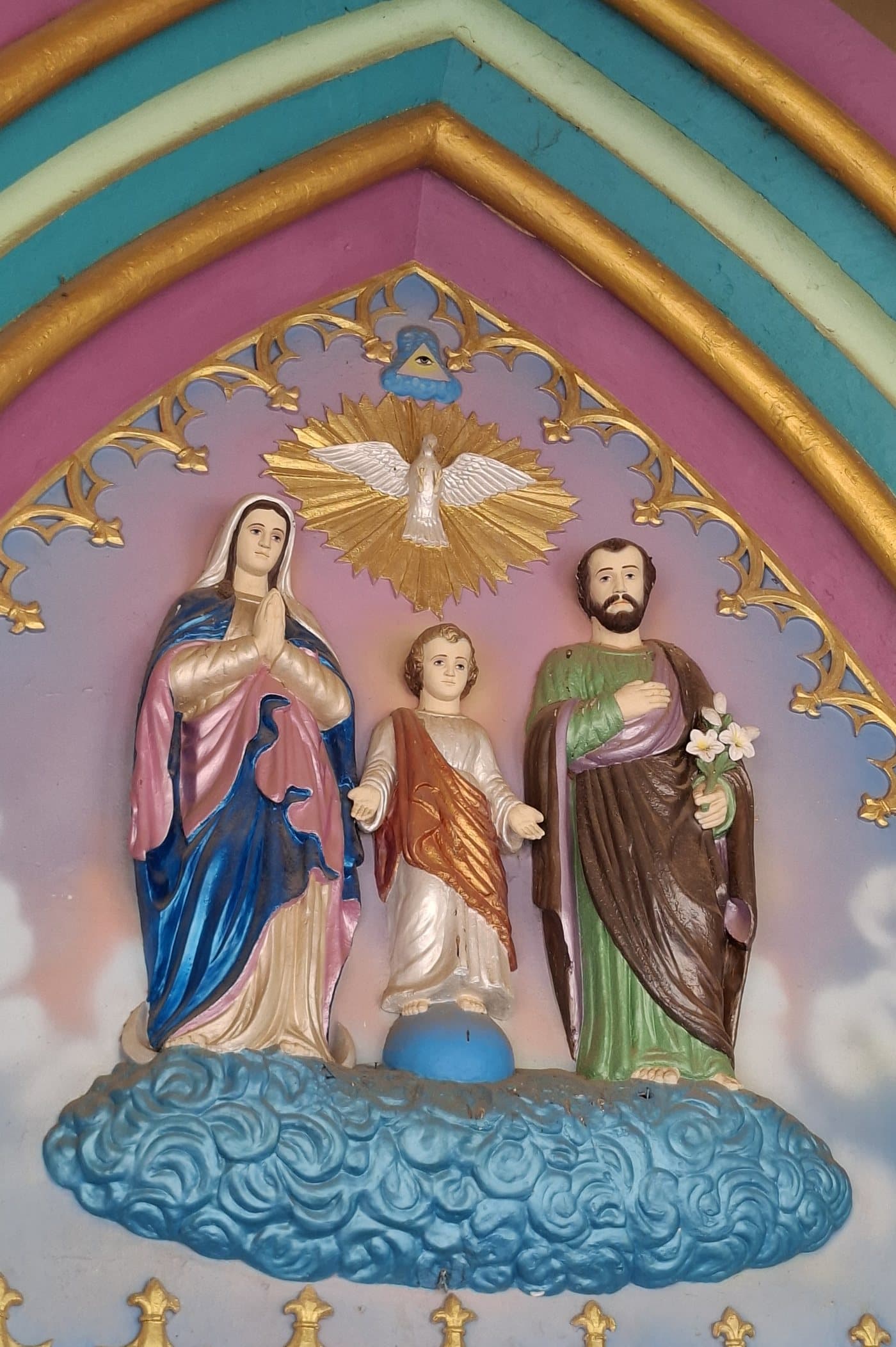 The Two Trinities relief over the central door